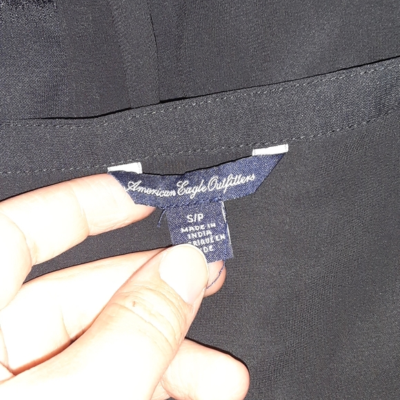 American Eagle Outfitters black sheer lace blouse shirt size S - Picture 4 of 4